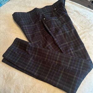 H&M Men's Checkered Pants - Black and Blue